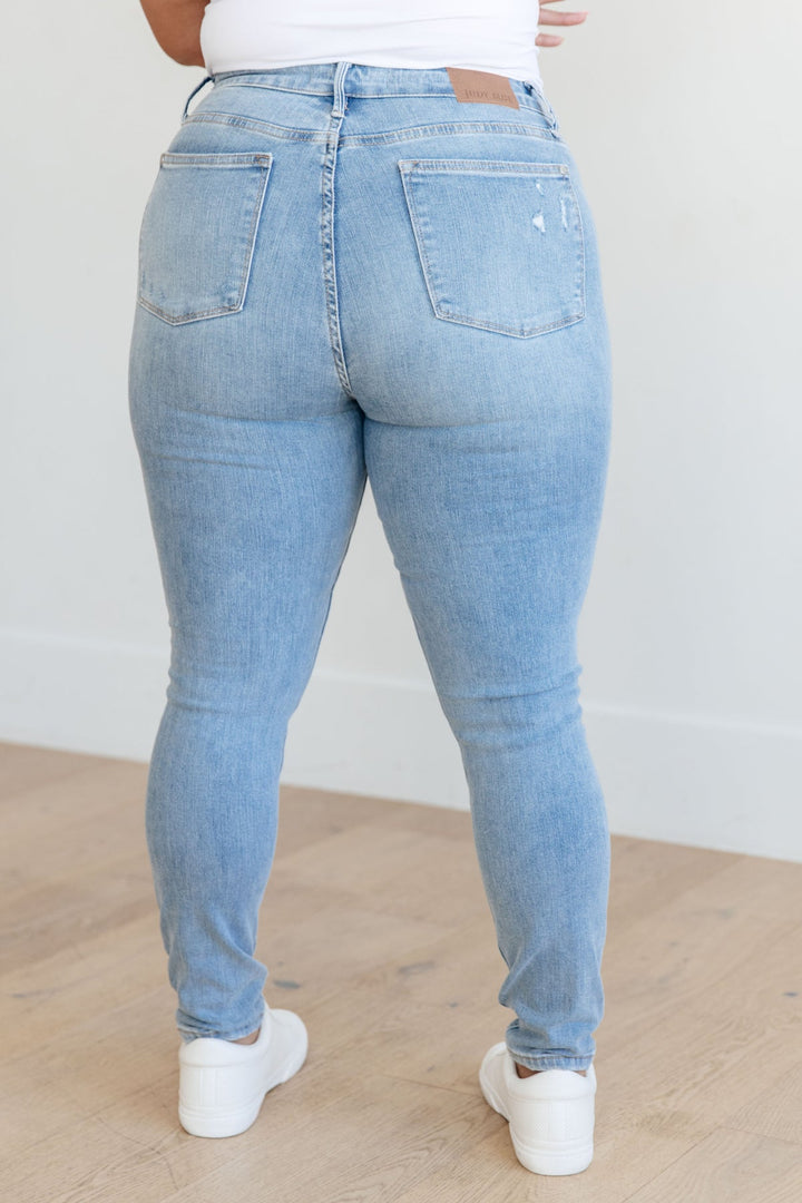 Mid Rise Tummy Control Distressed Skinny JB 88797