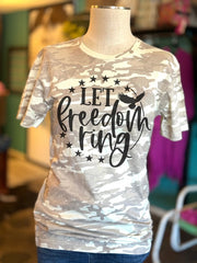 Camo Let Freedom Ring Graphic Tee
