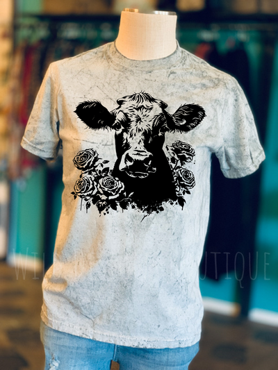 Floral Cow Graphic Tee