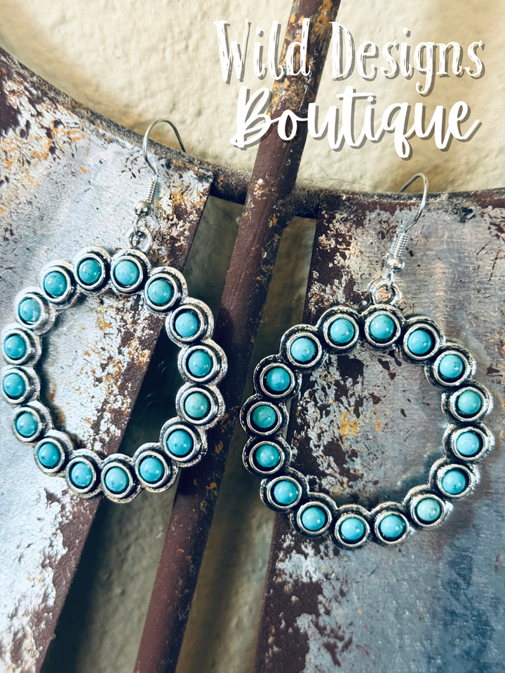 Sydney Round Turquoise Earrings