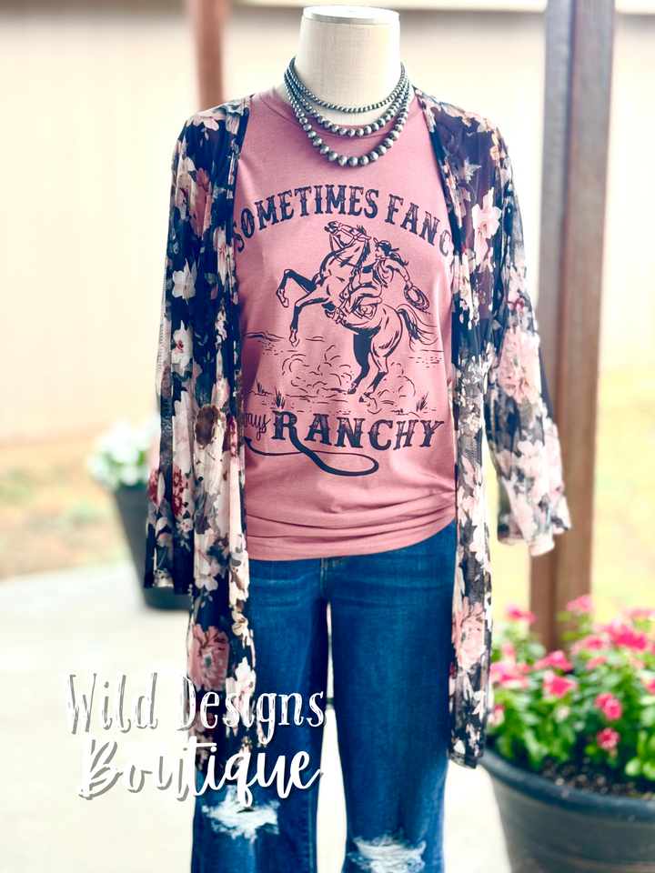 Merlotte Mesh Floral Kimono