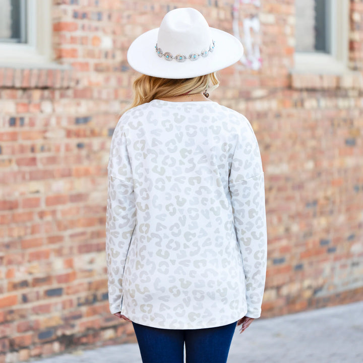 Destiny V Neck Leopard Long Sleeve Top
