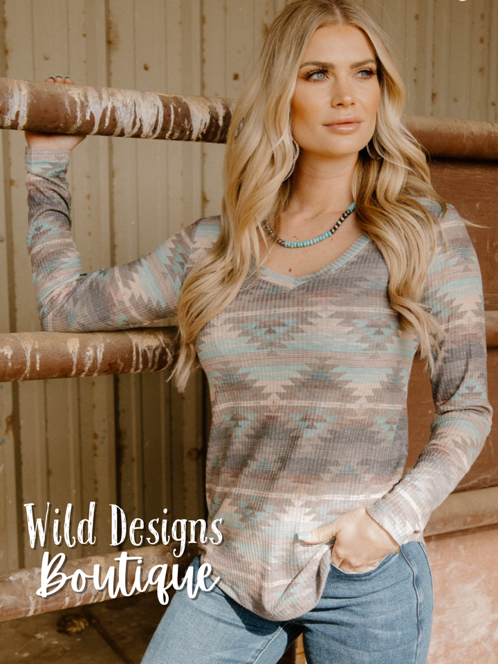 Burned Out Aztec Top