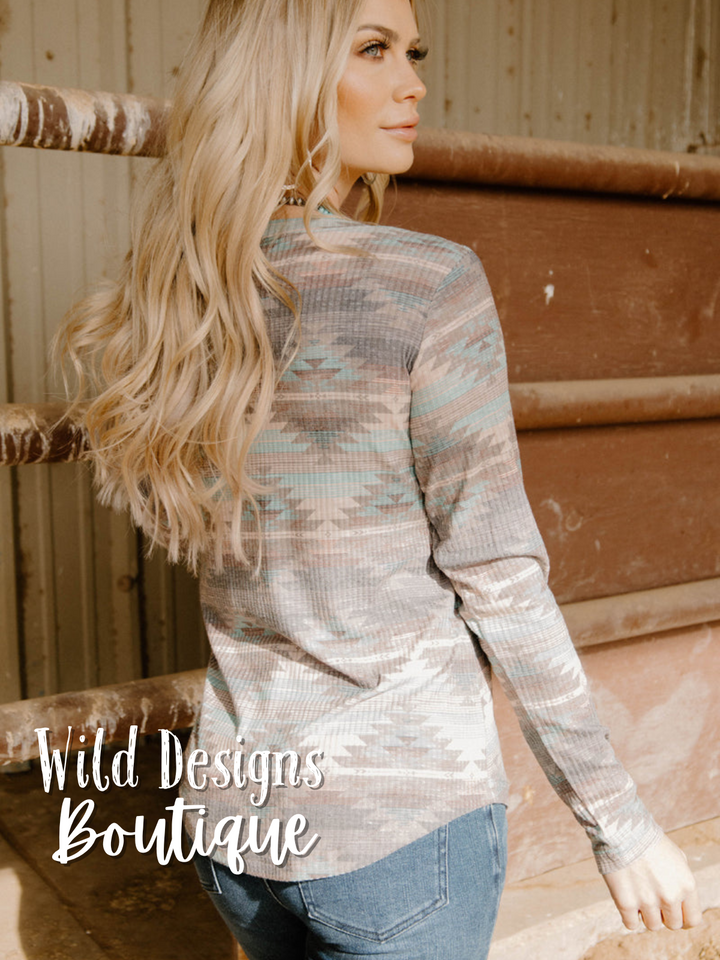 Burned Out Aztec Top