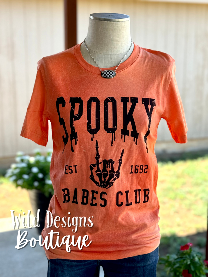 Spooky Babes Club Bleached Splatter Graphic Tee