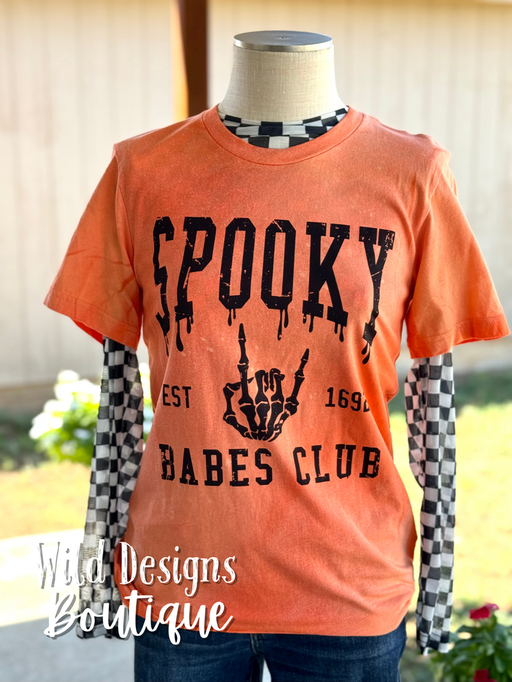 Spooky Babes Club Bleached Splatter Graphic Tee