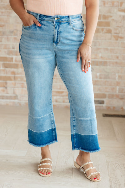 ONLINE ONLY Olivia High Rise Wide Leg Crop Jeans in Medium Wash
