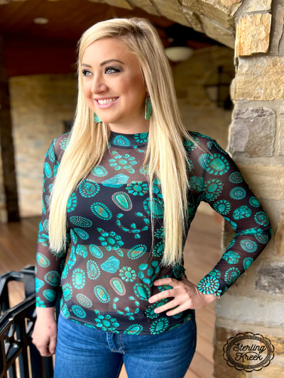 Forever in Turquoise Mesh Layering Top
