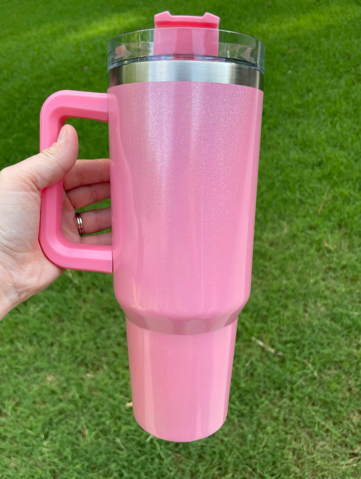 Insulated Shimmer Tumbler in White