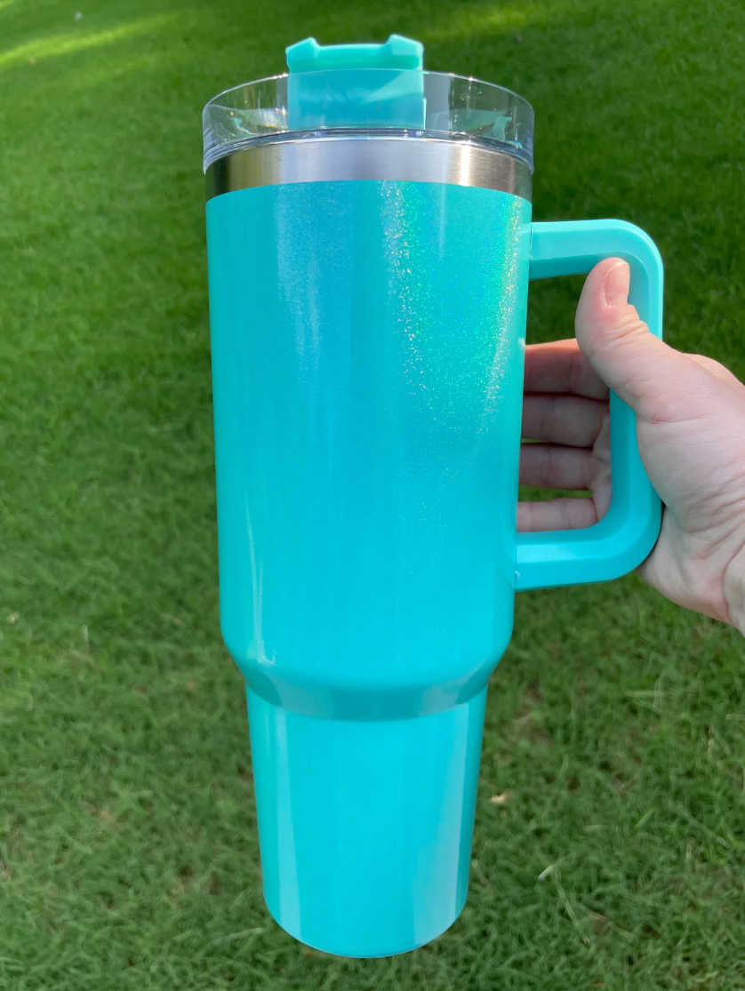 Insulated Shimmer Tumbler in White