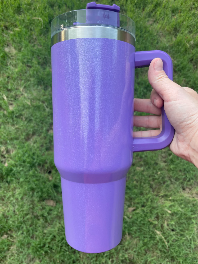 Insulated Shimmer Tumbler in White