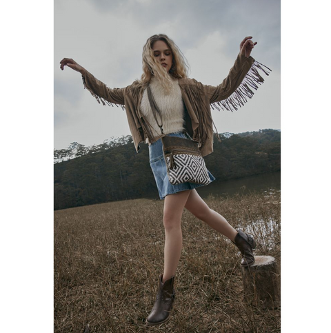 Myra Bag Sand Weaver Crossbody Bag