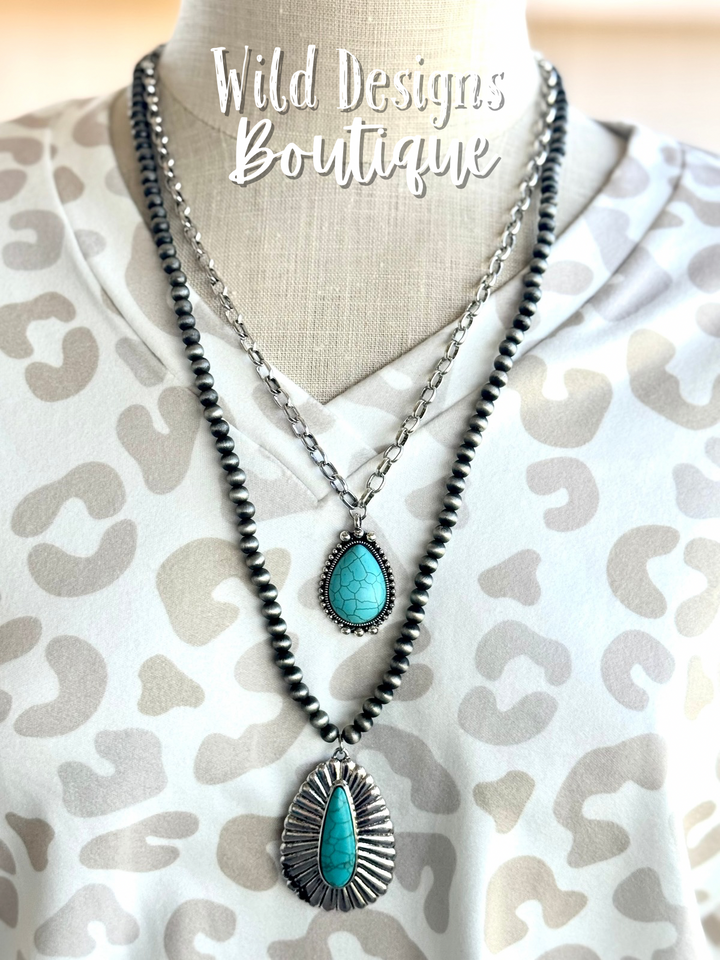 Sunrise Layered Necklace Turquoise
