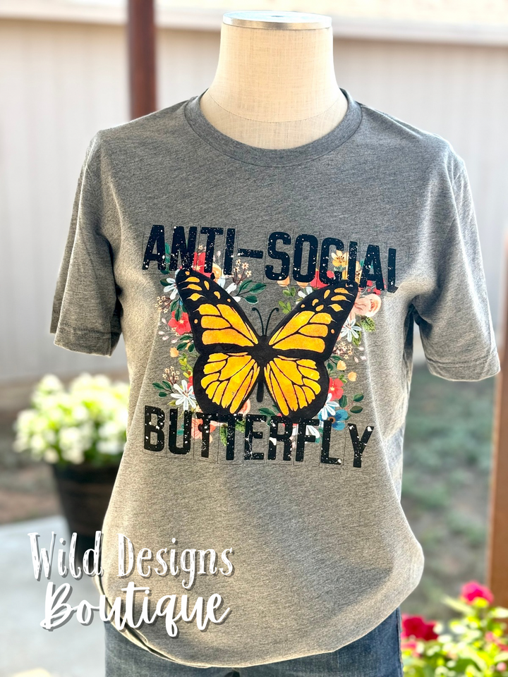 Anti-Social Butterfly Graphic Tee