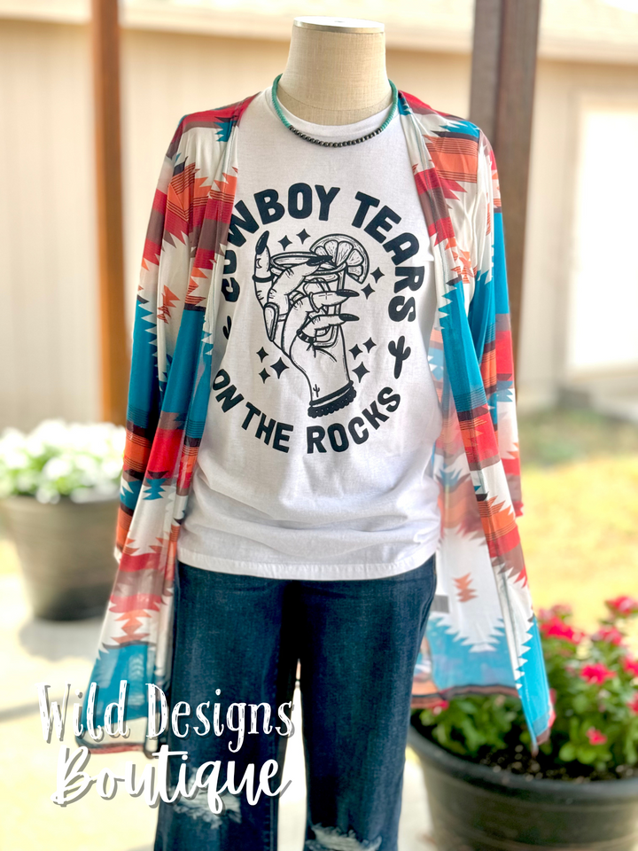 Lorena Mesh Aztec Kimono