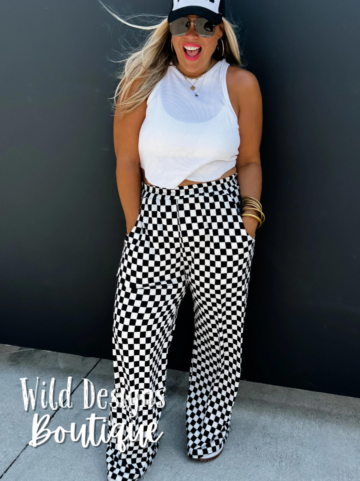 Bold Block Checker Pants