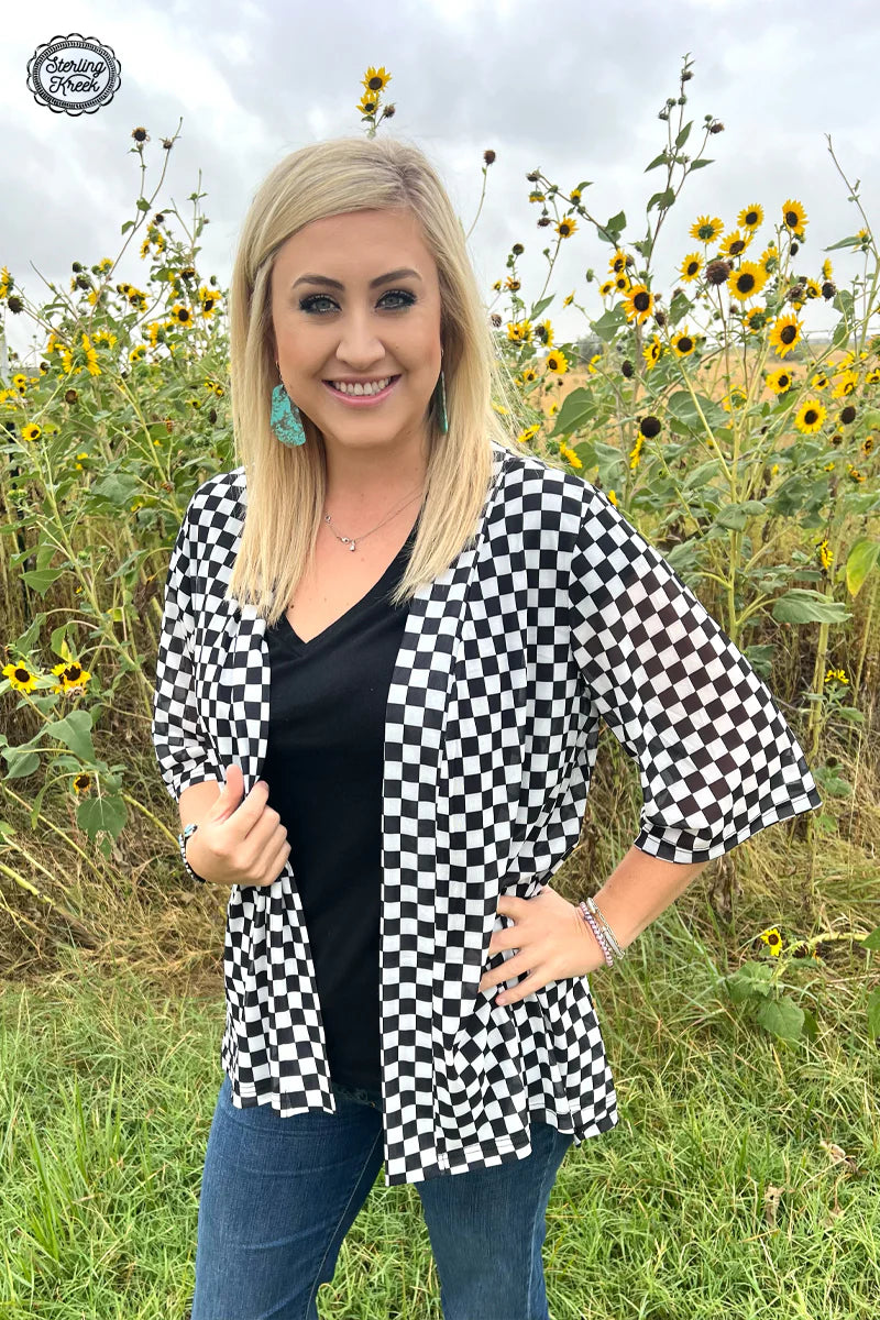 Round the Track Mesh Kimono