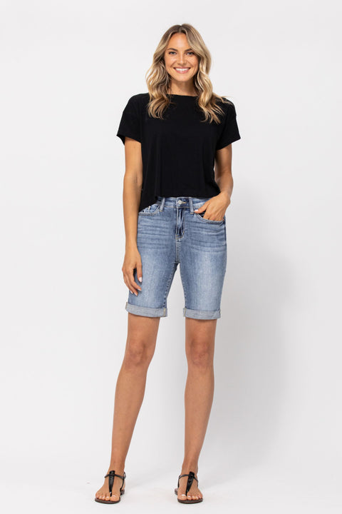 Cuffed Bermuda Shorts 15226 50% OFF