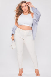 Hyperstretch Mid Rise Skinny Jean Off White