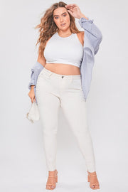 Hyperstretch Mid Rise Skinny Jean Off White