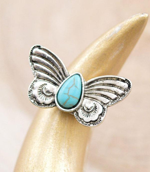 Turquoise discount butterfly ring