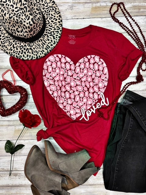 Loved Leopard Heart Tee