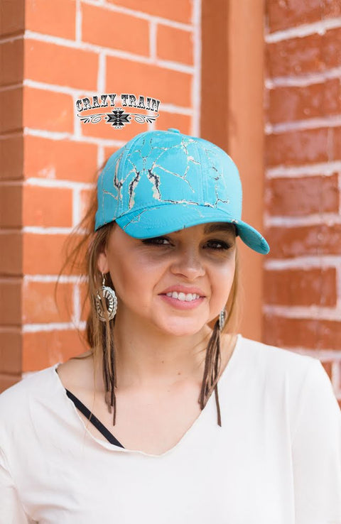 Caprock Turquoise Stone Hi Pony Cap SUPER CLEARANCE!!