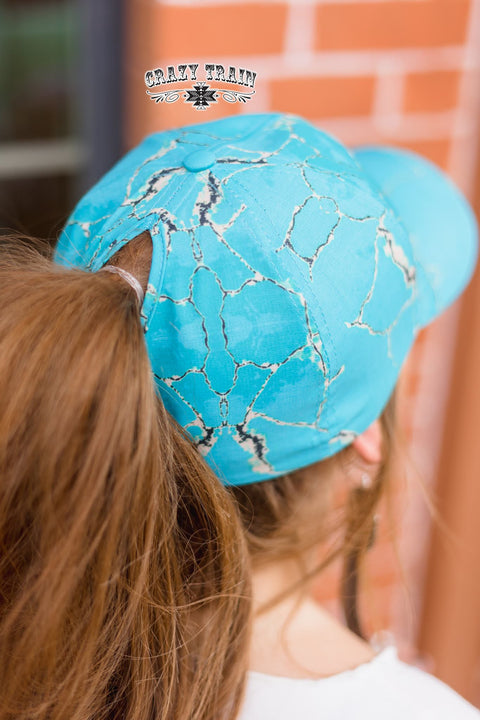 Caprock Turquoise Stone Hi Pony Cap SUPER CLEARANCE!!