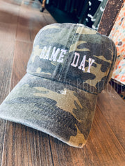 Game Day Embroidered Vintage Camo Cap