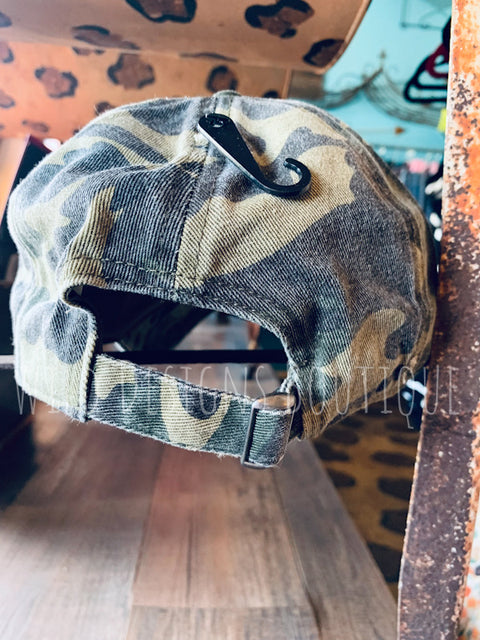 Game Day Embroidered Vintage Camo Cap back