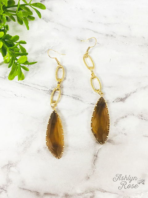 All About You Dangle Earrings Brown
