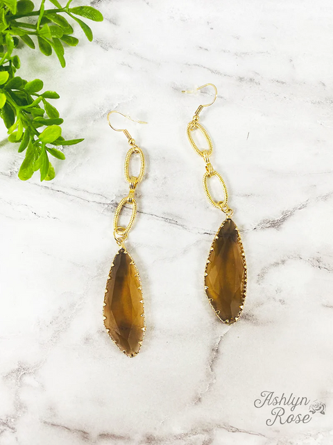 All About You Dangle Earrings Brown 75% OFF