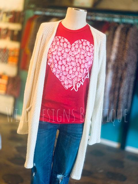 Loved Leopard Heart Tee